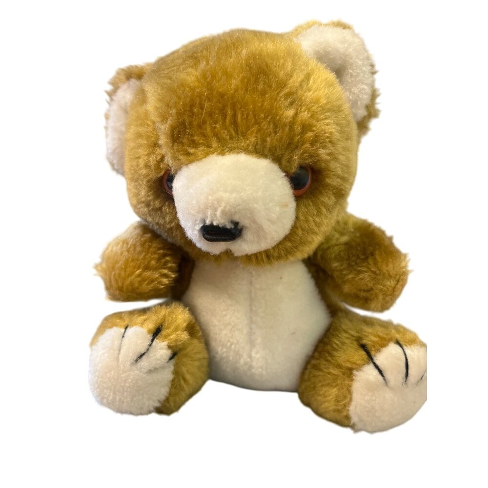 Vintage Cuddle Wit Plush Teddy Bear Toy 7" Tall Stuffed Animal Sitting Brown
